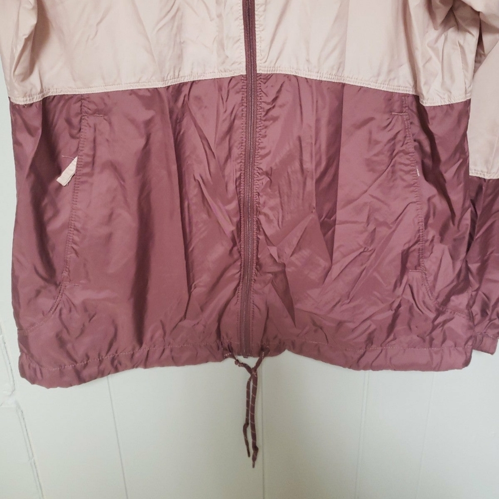 Columbia Womens Jacket size Small Pink Color Block Full Zip Wind Breaker Hooded - Picture 3 of 5